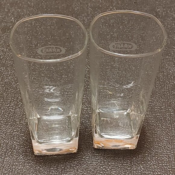 KRAFT Foods Glasses PAIR Attractive Square Base Milk Glass KRAFT Peanut … - Picture 2 of 6